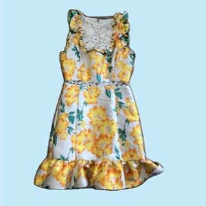 Endless Rose Yellow Floral Mini Dress